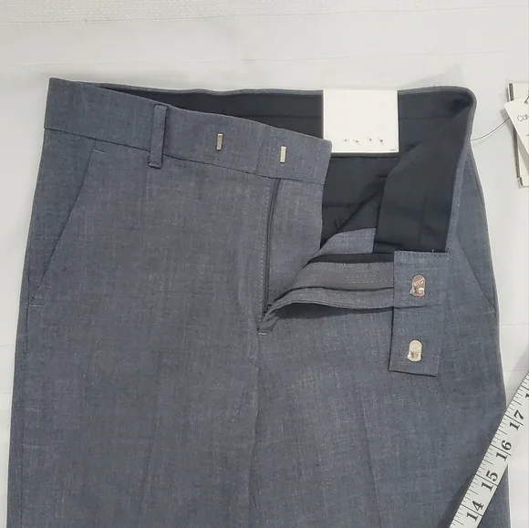 NWT Calvin Klein Boys Flat Front-Stretch Slim Fit Dress Pants Oxford Grey - Picture 4 of 8